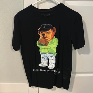 Black graphic short sleeve tee